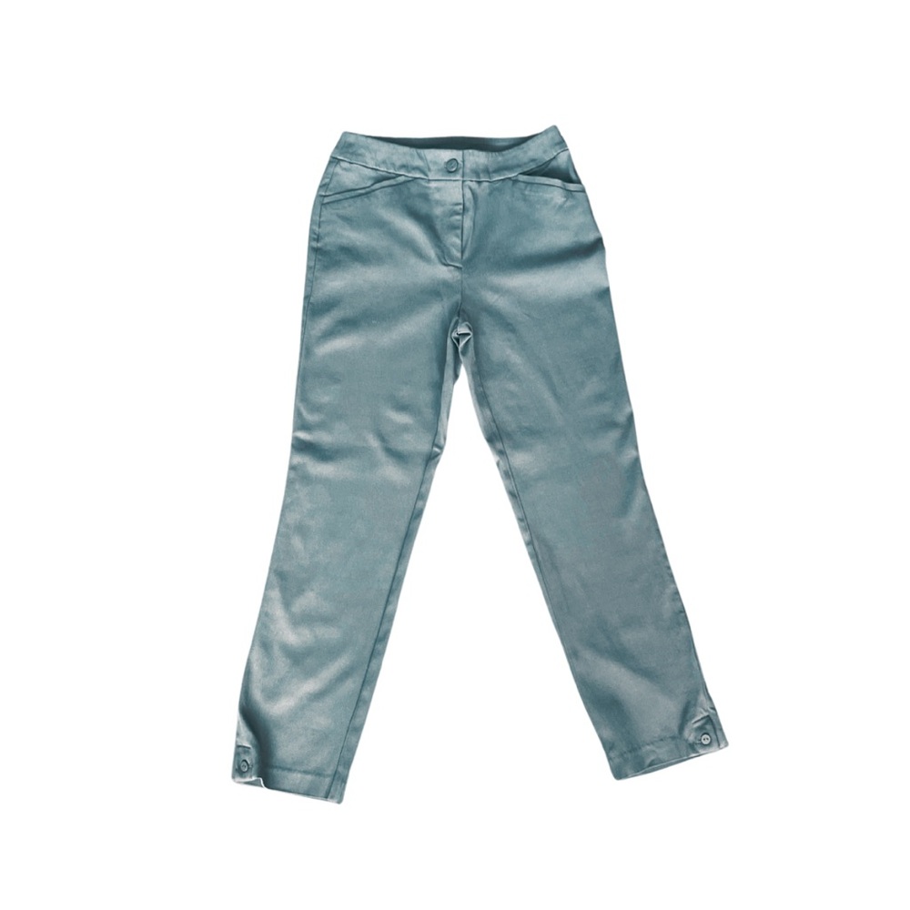 CHICO’S || SIZE O.5 (US 6) || GREY || STRAIGHT LEG BUSINESS CASUAL CROP PANTS